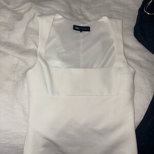 Zara Ivory Sleeveless Blouse